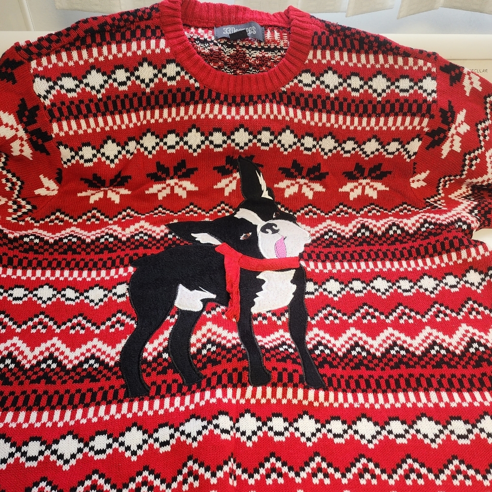 Christmas Sweater - Men's - Boston Terrier XL